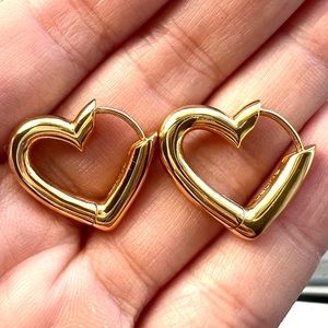 Celine Heart Shape Hoop Earrings